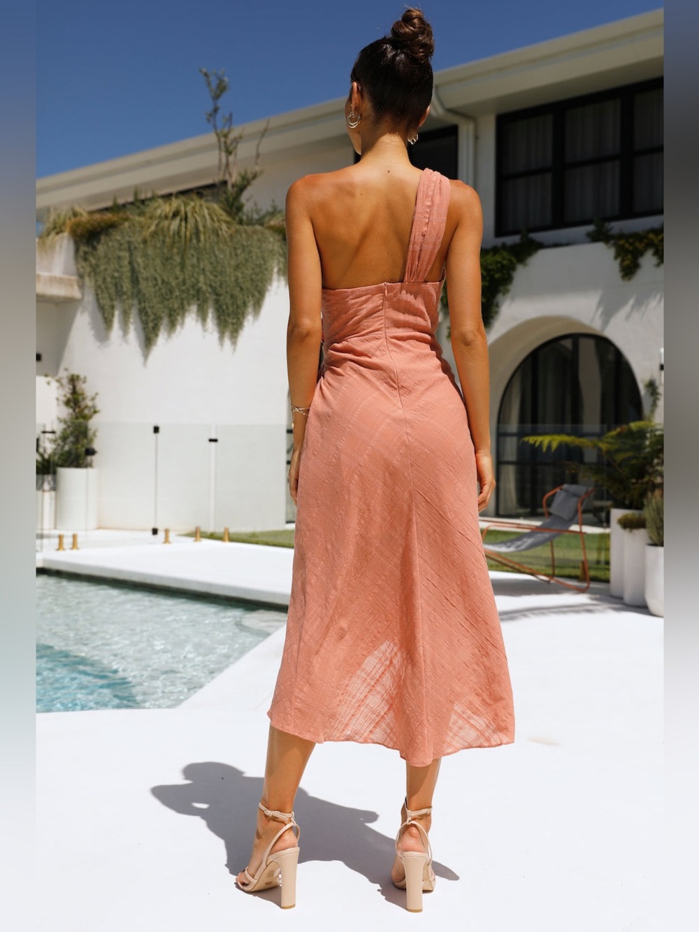Hello Molly Golden Vibes Blush Faux Wrap Midi Dress, Size M - NWT! - Picture 3 of 16